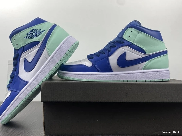 Jordan1 Mid Fashionable 487 Mint Mystic Navy Foam 5334 554724- 0603